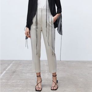 Zara NWT High Waisted Pants- Oyster White